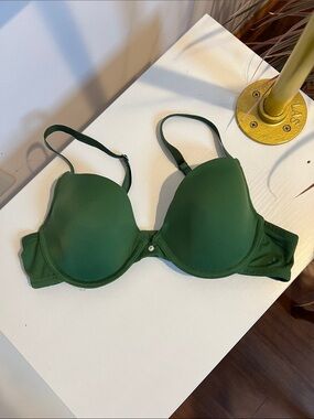 Aerie Plunge T-Shirt Bra in Deep Green - 34A - Katie Bra